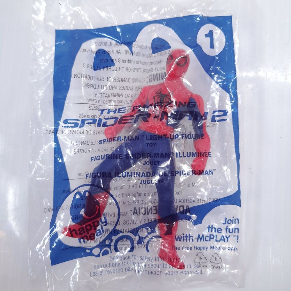 NEW McDonalds Happy Meal Toy Amazing Spiderman 2 #1 Spider-Man Light up READ